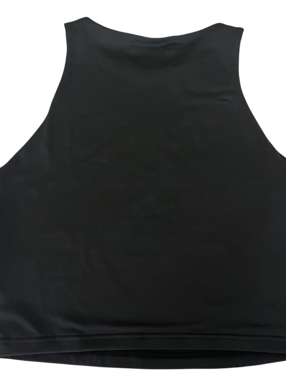 REORIA Womens High Neck Seamless Double Lined Crop Tank Top Large Black NWT - Picture 3 of 9